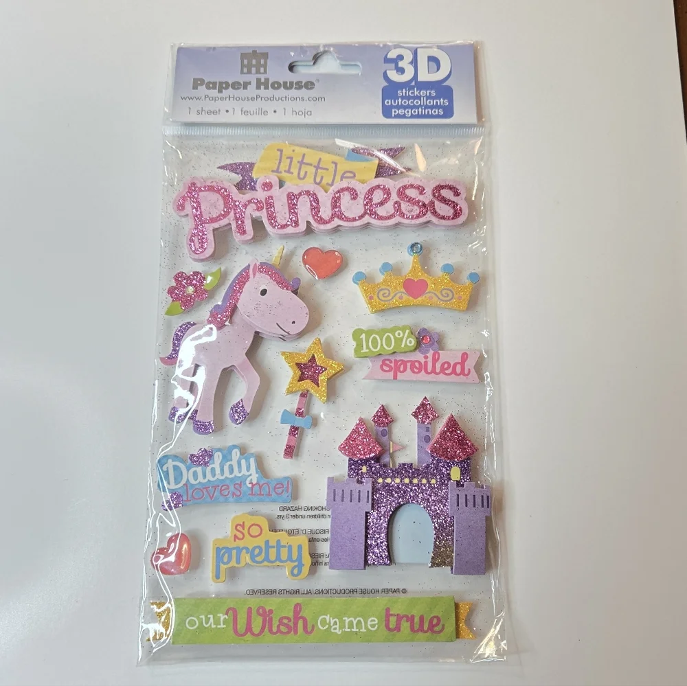 New Baby Theme Paper House 7 Packs Scrapbooking Supplies Assorted Stickers